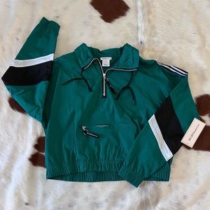 NWT BCBGeneration Teal/Green Track Pullover Windbreaker